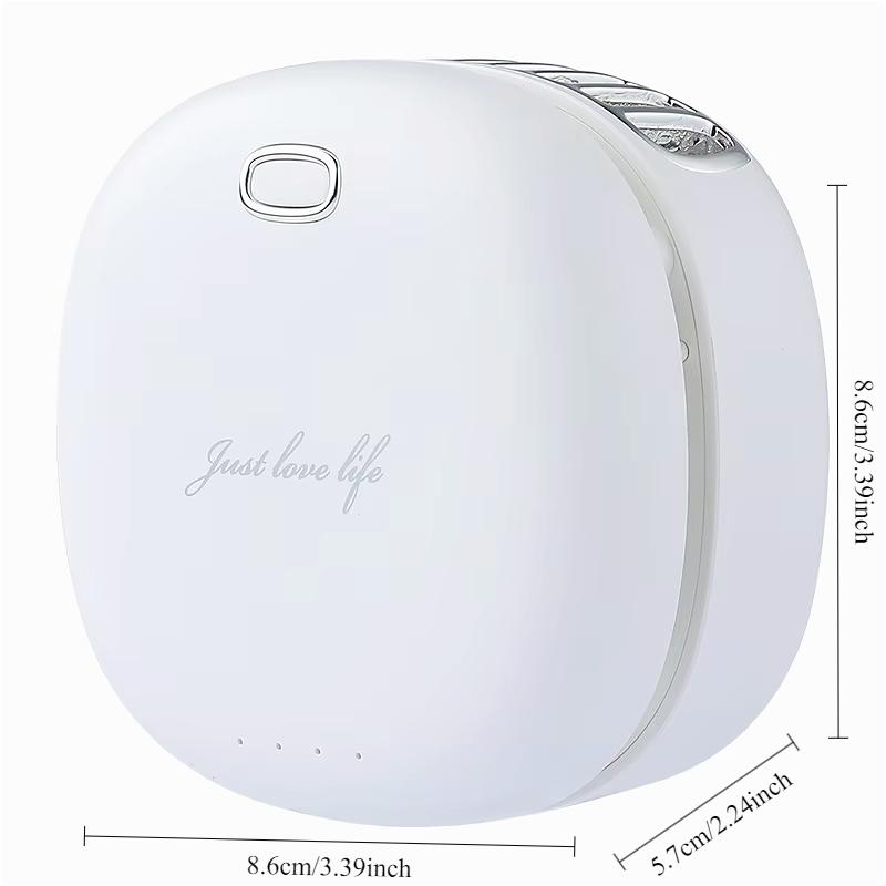 Waist Neck Fan Portable Hanging Hands Free USB 3 Speed Adjustable Air Cooler Summer Silent Bladeless Fan белый