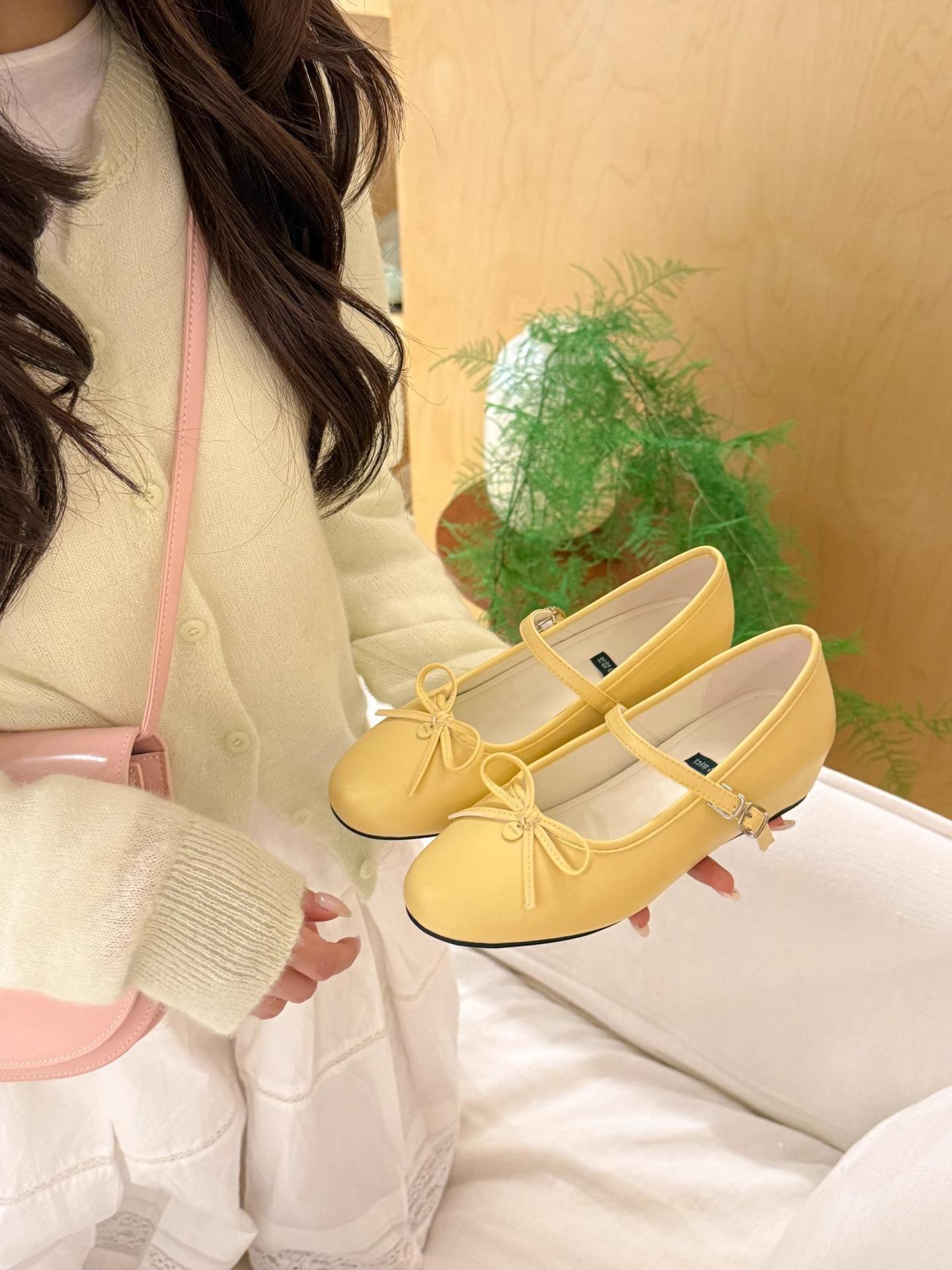 

Inner height increase French gentle Mary Jane single shoes women s shoes 2025 new spring bow with skirt evening shoes 40 жёлтый