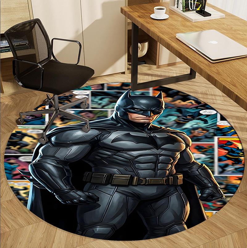 Batman Pattern Round Rug, Indoor/Outdoor Mat, for Picnic, Gameroom, Bedroom, Office, Living Room, Home Decor Carpet, Birthday Gift