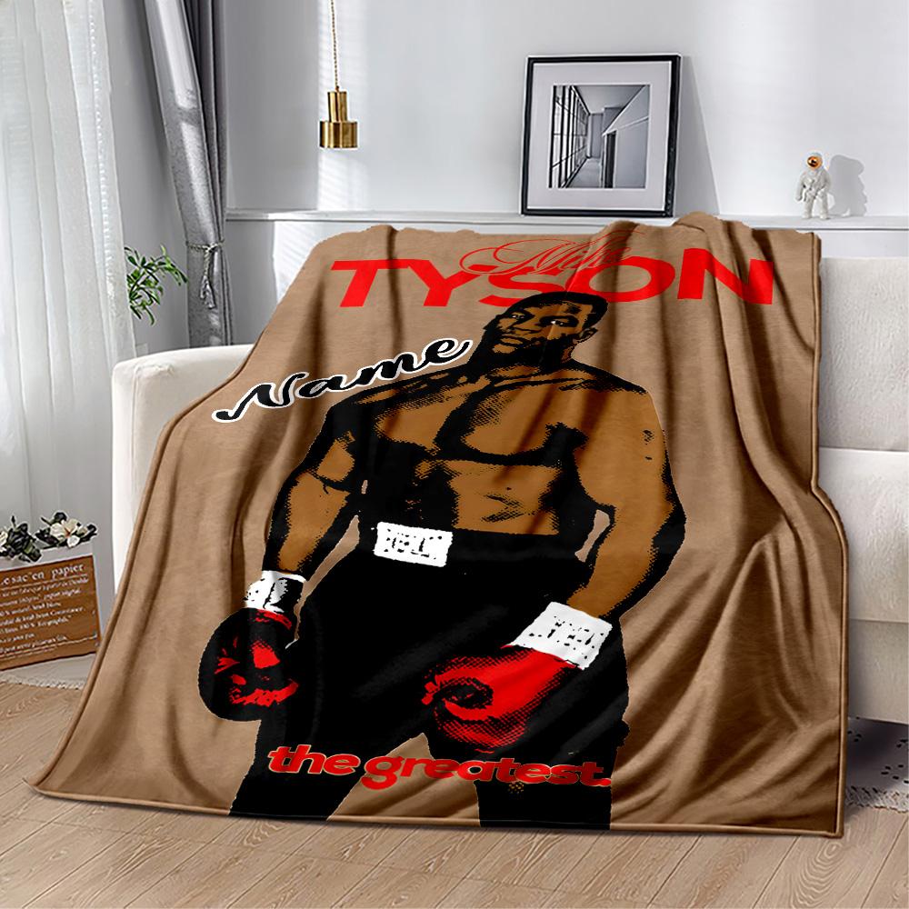 Mike Tyson: Greatest Personalized Text Blanket Throw Personalized Blanket Soft & Cozy Suitable for Chair Nap Seaside Office for All Occasions