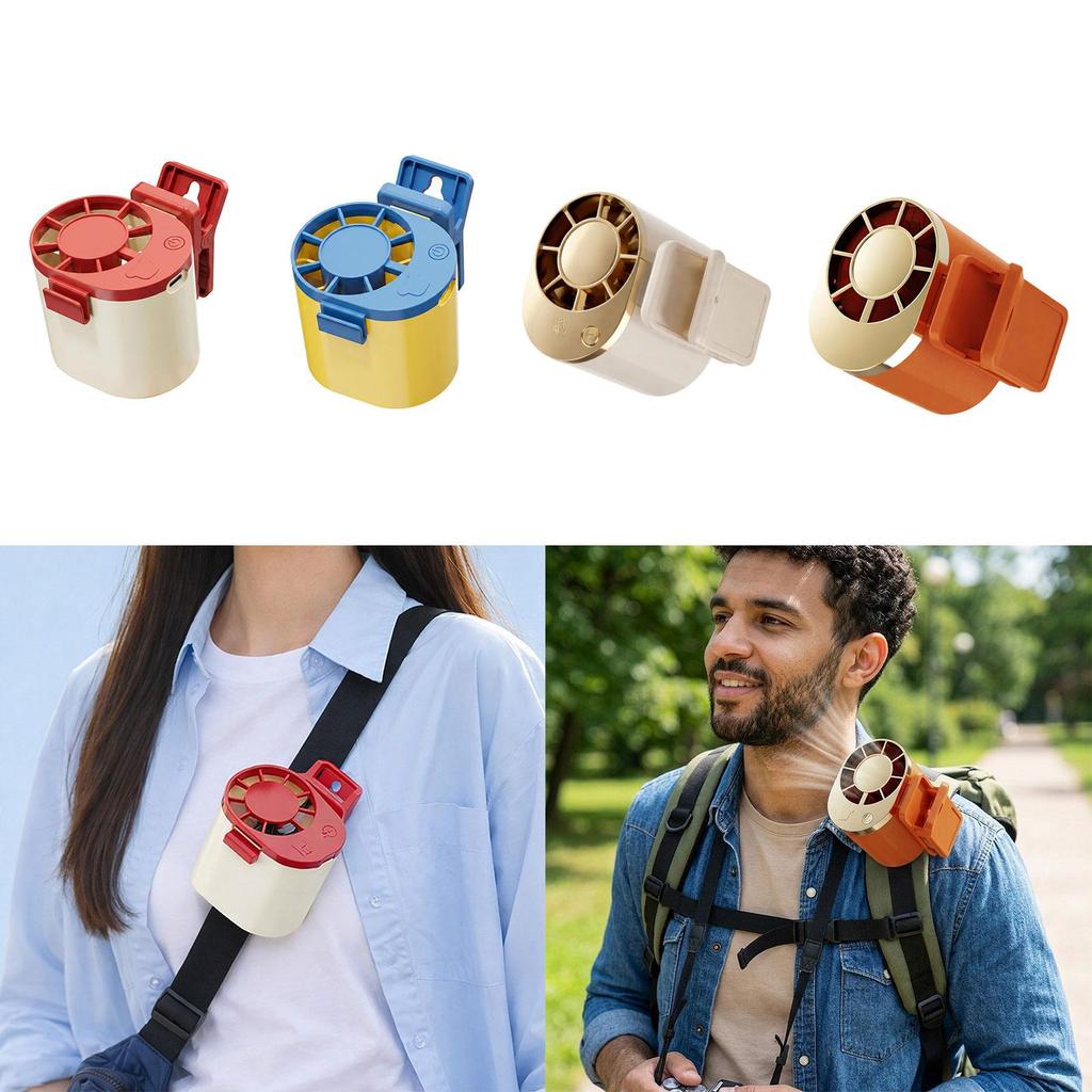 Portable Waist Clip Fan, 3 Speeds Portable Rechargeable Wearable Belt Fan for Travel
