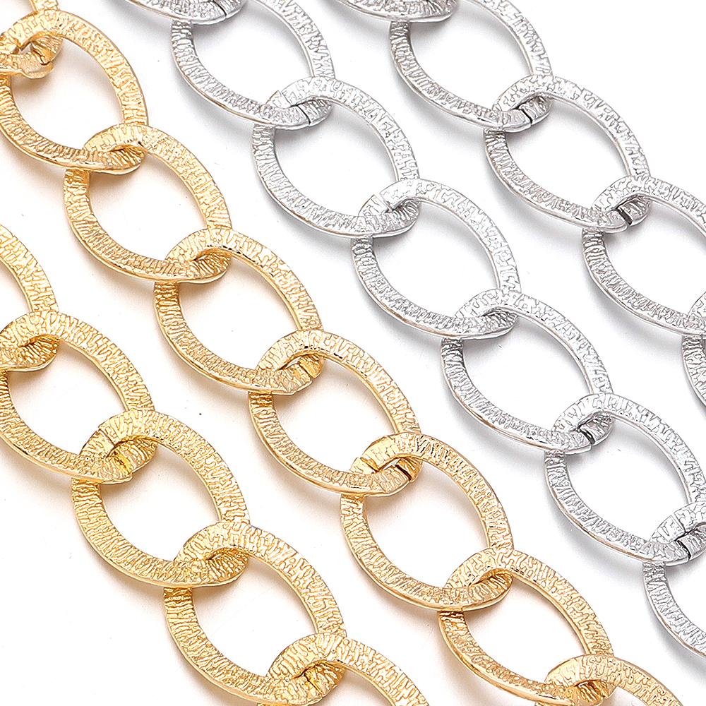 5Yards/Roll 20x16mm Aluminum Chains Metal Twisted Link Chain For Jewelry Making DIY Bracelets Necklace Clothing Bags Accessories