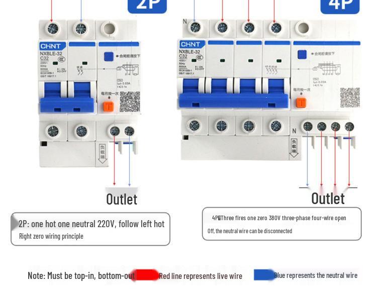 Chint 2P RCD Residual Current Circuit Breaker with MCB Protection (NXBLE DZ47LE)