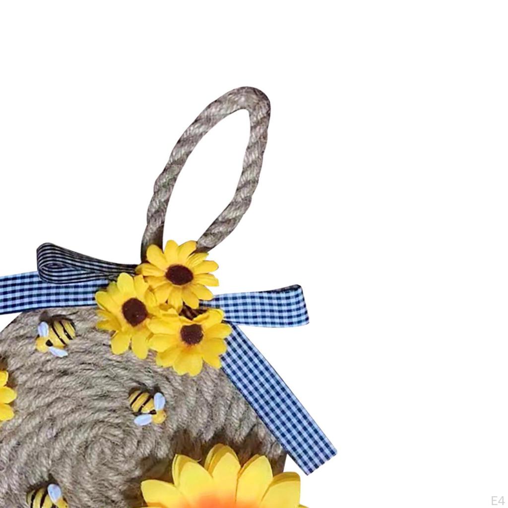 Wreath Artificial Flowers Welcome Wall Hanging Garland Ornament for Window Wedding Indoor and