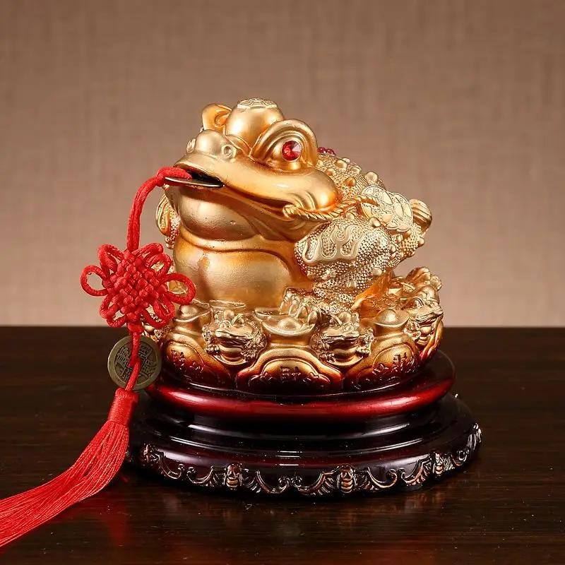 Golden Toad Ornaments for Household Decoration, Large Piggy Bank, Golden Toad, Office, Shop Opening Gifts, New