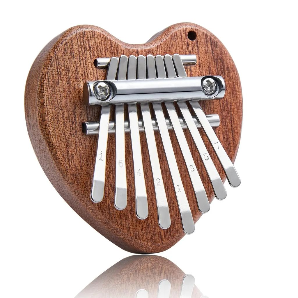 8 Key Mini Kalimba Thumb Piano, Portable Solid Wood Finger Piano for Beginners | Pocket-Sized Musical Instrument Gift with Case