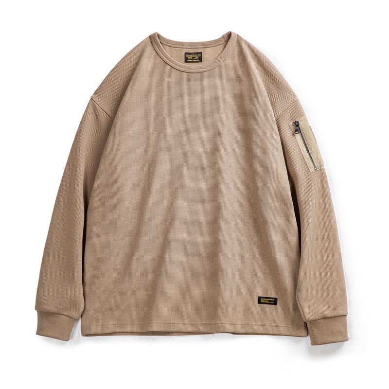 

Madden MA1 Уличная вафельная толстовка Драпированное парка Shallow coffee L