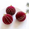 3Pcs Elegant Christmas Tree Baubles with Glitters and Pearls Festival Hanging Ornament Daily Use Home Accessory
