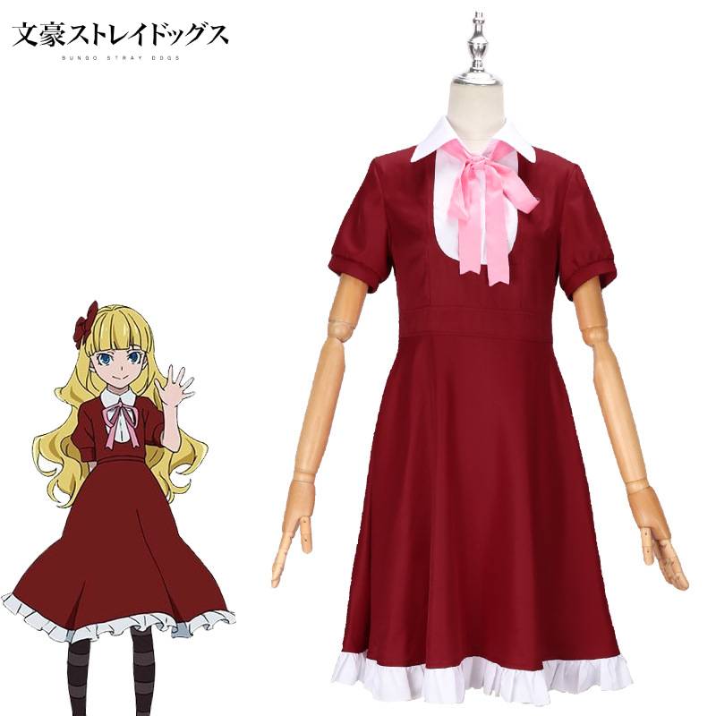 Stray Dogs Bungo Cosplay Costume Alice Dress Lolita Maid Outfit Anime Halloween