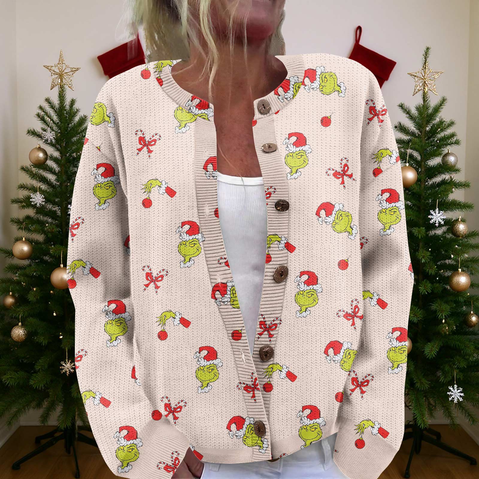 

Women S Christmas Sweater Cute Fun Christmas Sweater Fall And Winter Long Sleeve Knitted Sweater M