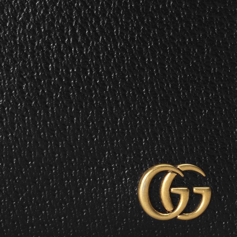 Gucci Marmont Classic Double G Logo Leather Wallet Men wallet Black 760212-DJ20T-1000