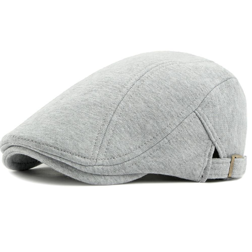 

HT4725 Berets for Men Women Artist Painter Beret Hat Male Female Adjustable Ivy Flat Cap Spring Autumn Knitted Cotton Beret Cap 55-59cm Adjustable світло-сірого кольору
