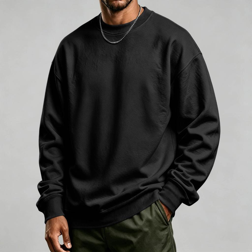 Men's Neck Long Sleeve Sweatshirt Pullover for Casual Everyday Wear
