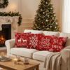 Cartoon Christmas Pillow Covers Flat Printing Xmas Pillow Cover  Home Holiday Decor