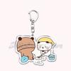 Cute Bubu Dudu Love Keychains Couple Bear Panda Acrylic Keyring for Accessories Bag Pendant Key Chain Jewelry Fans Lovers Gifts