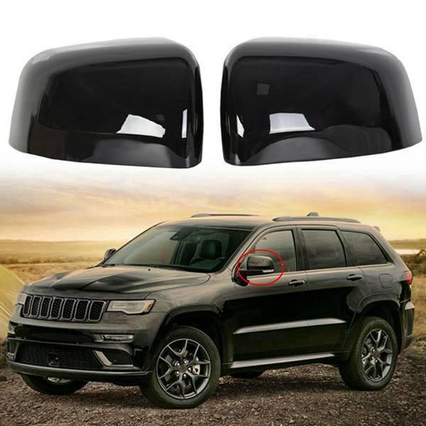 Pair of rearview mirror covers for 2011-2019 Jeep Grand Cherokee.