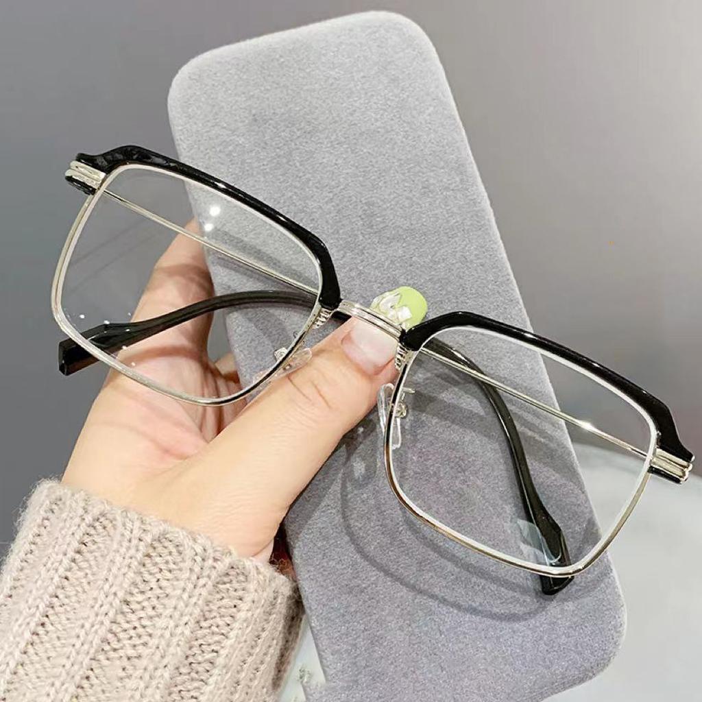 New Anti Blue Light Reading Glasses With Eyebrows, Men's Fashionable High-definition Half Frame Reading Glasses 827