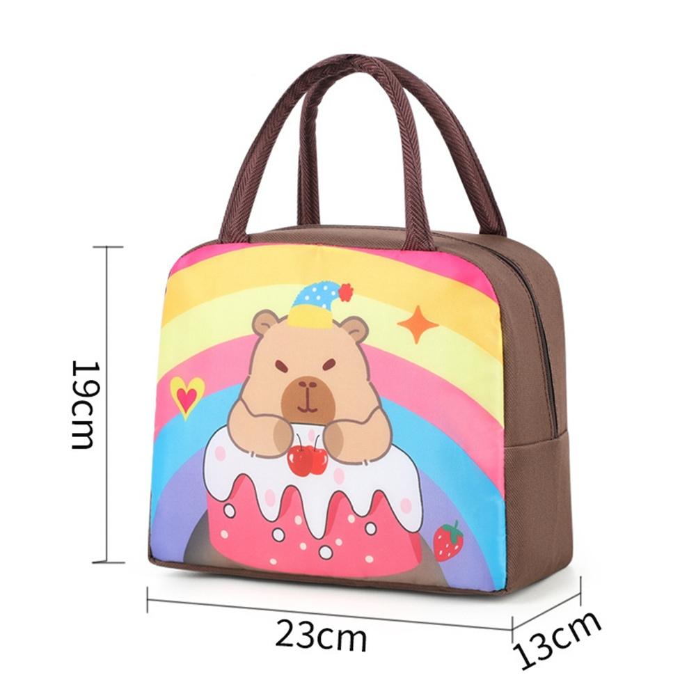Cartoon Capybara Lunch Bag Children Portable Thermal Insulation Bento Box Bags Food Container Handbags for School Office