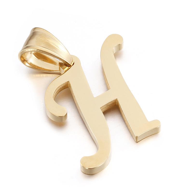 European and American Style Stainless Steel Pendant Jewelry - 26 Golden Titanium Steel Letters