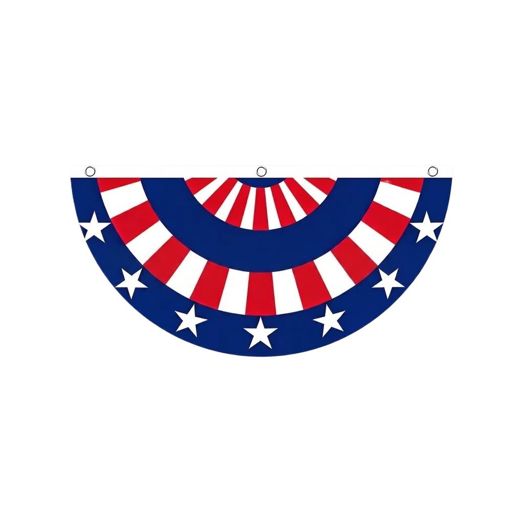 Fan Shaped Polyester Banner Festival Hanging Flag Yard Party Layout Ornament