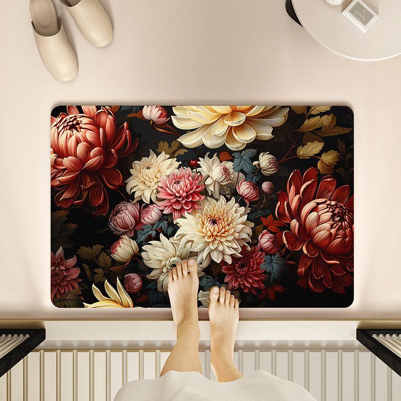3D Entrance Flower Carpet Bathroom Floor Mat Entrance Door Bathroom Anti Slip Mat Foot Pad