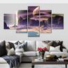 5Pcs Mars Moon Planets Universe Decor Canvas Paintings Wall HD Print No Framed 5 Panel Room Decor Modern Abstract 5 Pieces