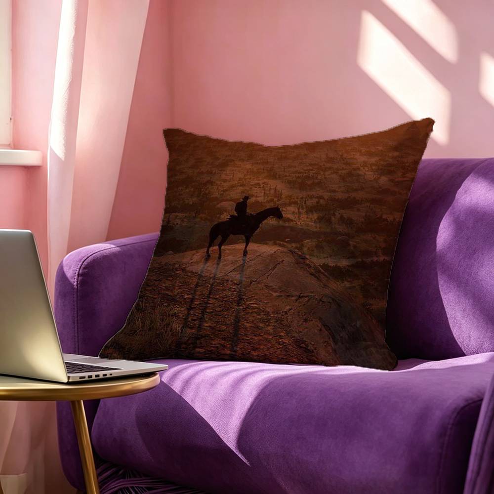 Red Dead Redemption RDR Square DoubleSided printed Pillow Case Bedroom Bedside Pillow Sofa Cushion Cover