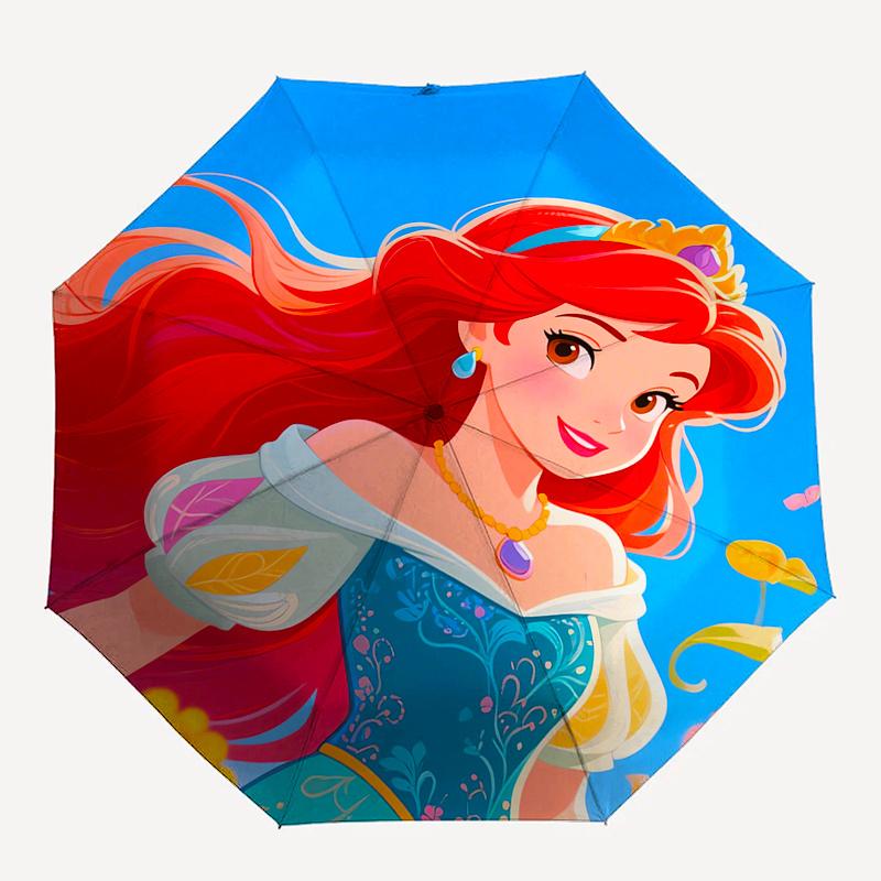 Princess, Fantasy Automatic Opening and Closing Umbrella, Compact Travel Umbrella, Lightweight and Portable, Suitable for Beach Commuting Bu