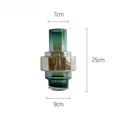 Gradient Color Ornaments Geometric Creative Vases Minimalist Home Decor Living Room Decoration Flower Arrangement Glass Vases