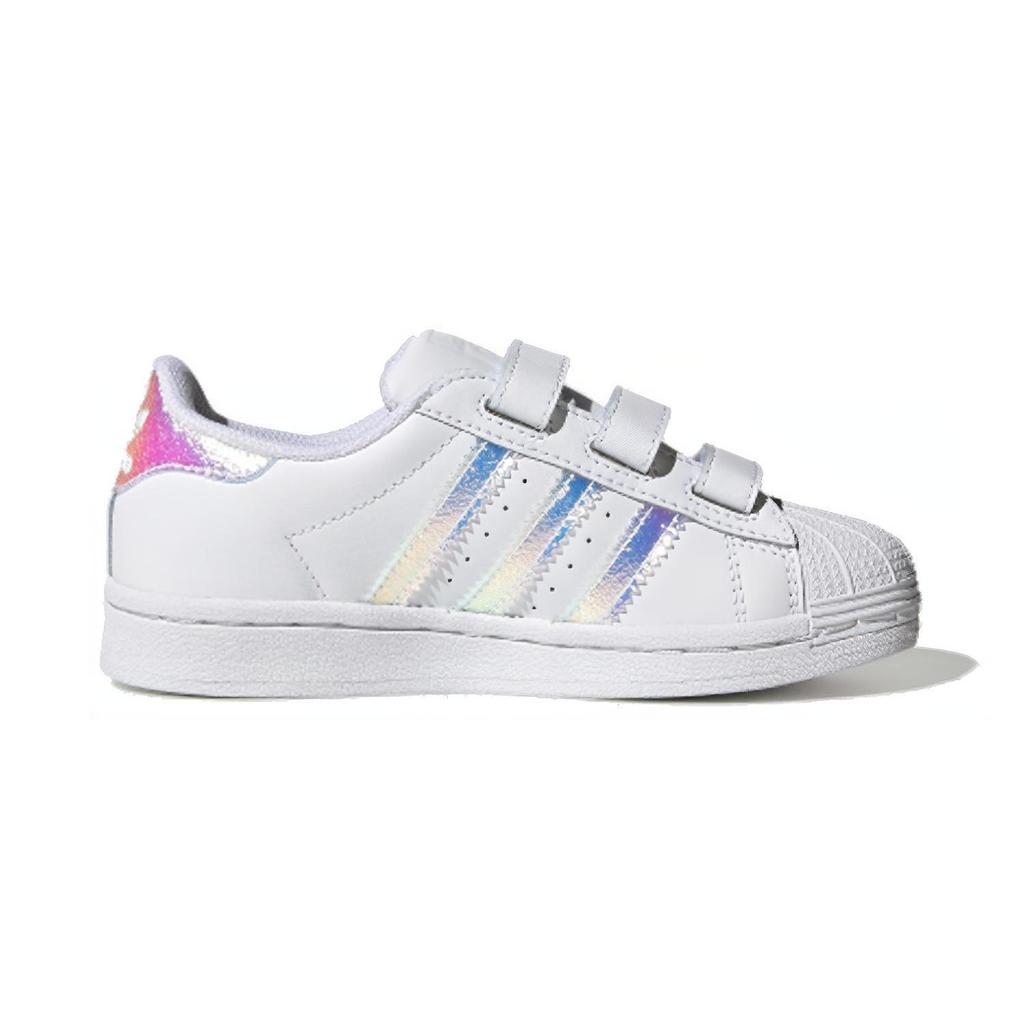 adidas Superstar J 'White Iridescent' (Unisex) Cloud White / Cloud White / Cloud White Kids' Skateboarding Shoes FV3655