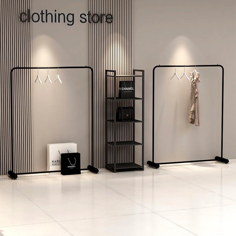 Minimalist Floor-Standing Hanger Rack for Men's and Women's Clothing Displays