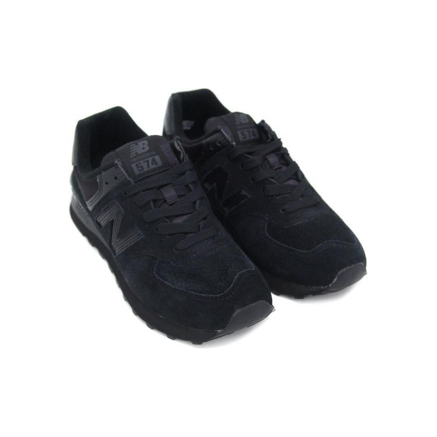 New Balance NB 574 Retro Semišová Tkanina Syntetická Kůže Nízký Top Ležérní Běžecké Boty Dámské tenisky Černá WL574FHA