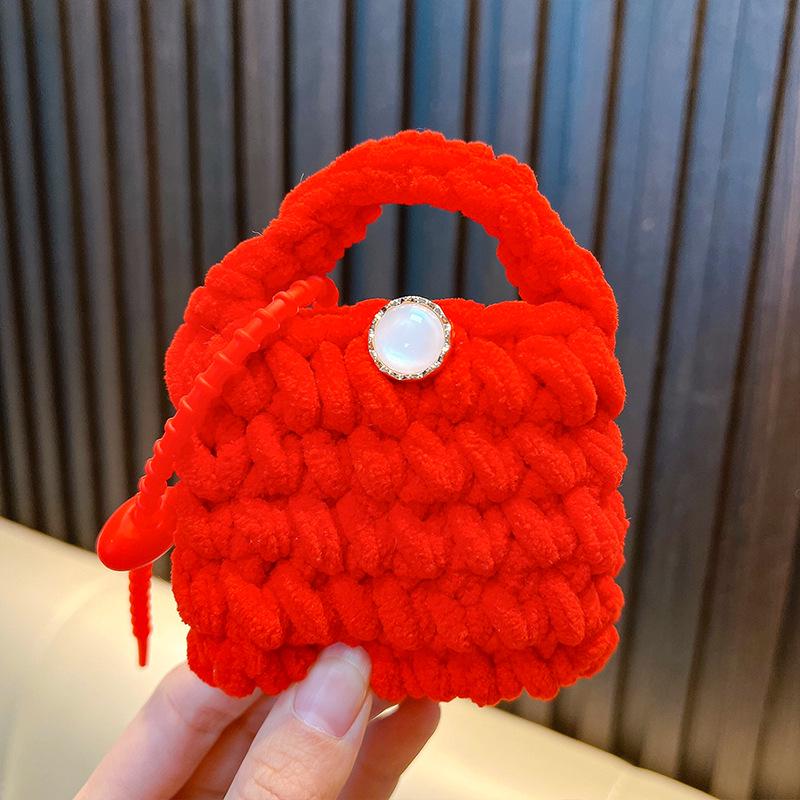 New Year Red Envelope Yarn Coin Purse - Cute Crochet Pendant Accessory, Lucky Year-End Gift