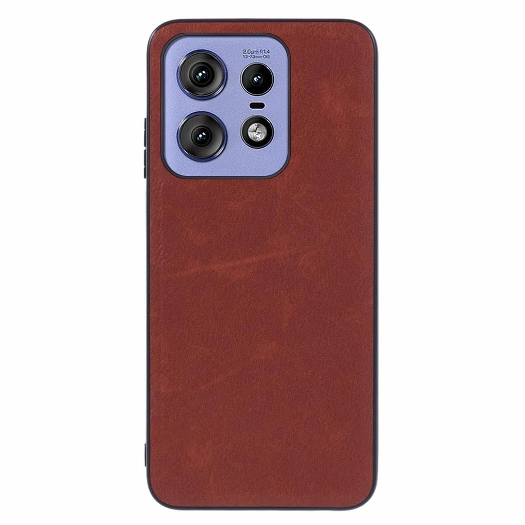 For Motorola Edge 50 Pro 5G Anti-scratch Case Retro Leather Coated PC+TPU Hybrid Phone Cover