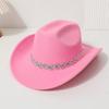 Western Cowboy Top Hat Men's and Women's Casual Top Hat Party Jazz Hat Felt Hat