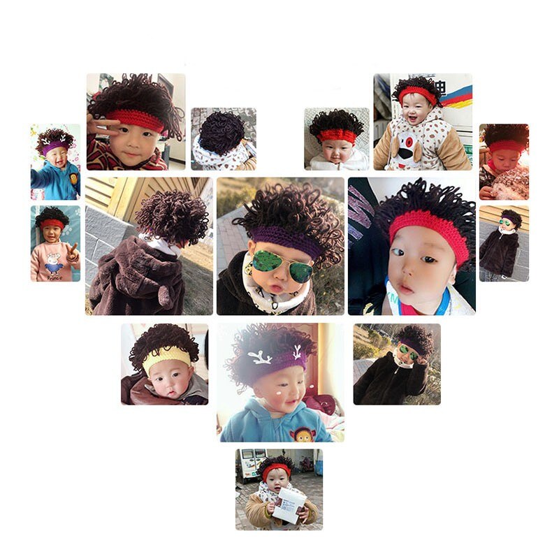 Pălărie pentru copii Copii mici Copii Bebeluși Băieți Fete Pălărie de vată lucrată manual pentru copii Băieți și fete Căciulă de perucă 1-3T