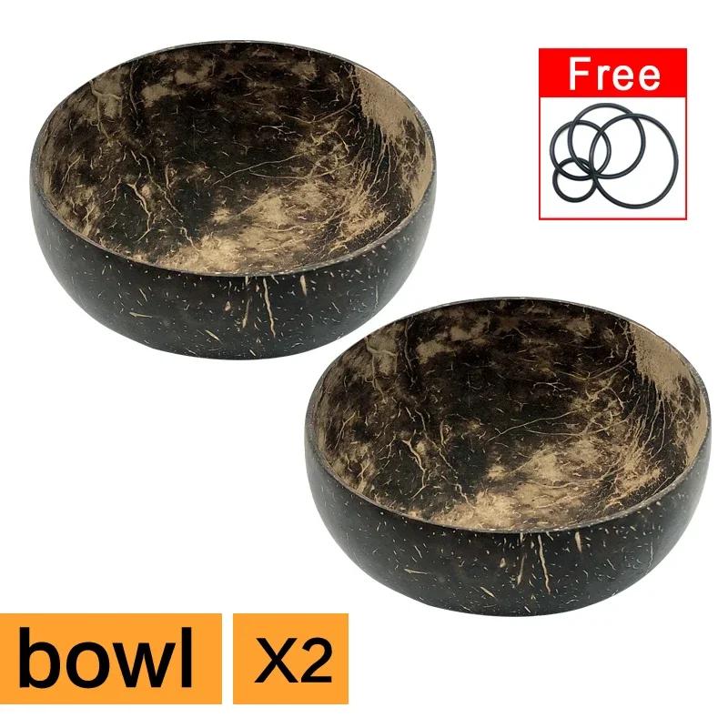 4.5-6inch Natural Coconut Bowl Eco-friendly Soup Fruit Salad Set Noodle Rice Bowl Wooden Fruit Container Handicraft Kitchenware
