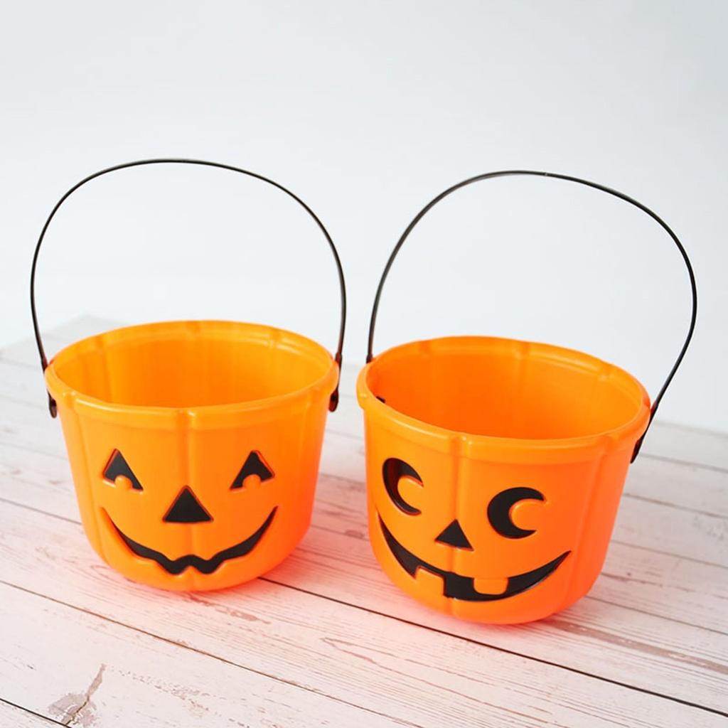 Halloween Kürbis Eimer Geräumig Jack-o'-Lantern Süßigkeiten Wiederverwendbar