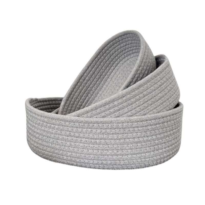 Handwoven Cotton Rope Boat-Shaped Storage Basket for Cosmetics, Snacks, and Sundries
