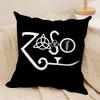 Band Lled Zzeppelin Cushion Cover Silky Short Plush Sofa Pillow Cover Hidden Zipper Soft Dustproof Case for Home Decor