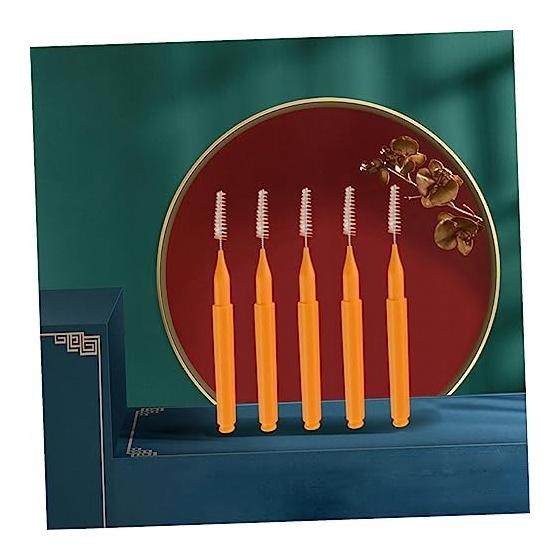 GLEAVI 10 Pieces Mini Cleaning Brush Orange Cleaner Portable Brush Orange Straw Hydro Flask Straw Hole Gap Cleaning Brush Shower Nozzle Dust Cleaning