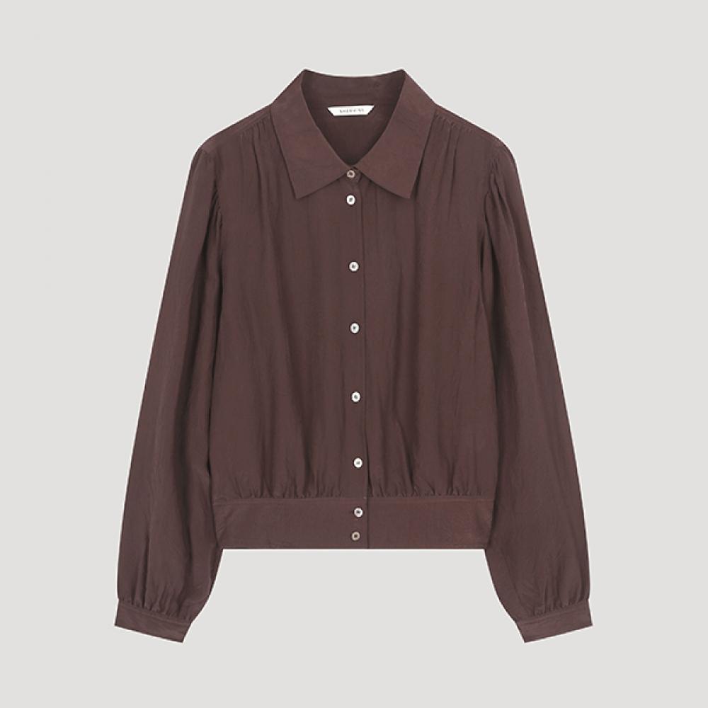 

She S miSS Shirring Cropped blouSon Shirt SwwSto31030 Dw dark brown/55
