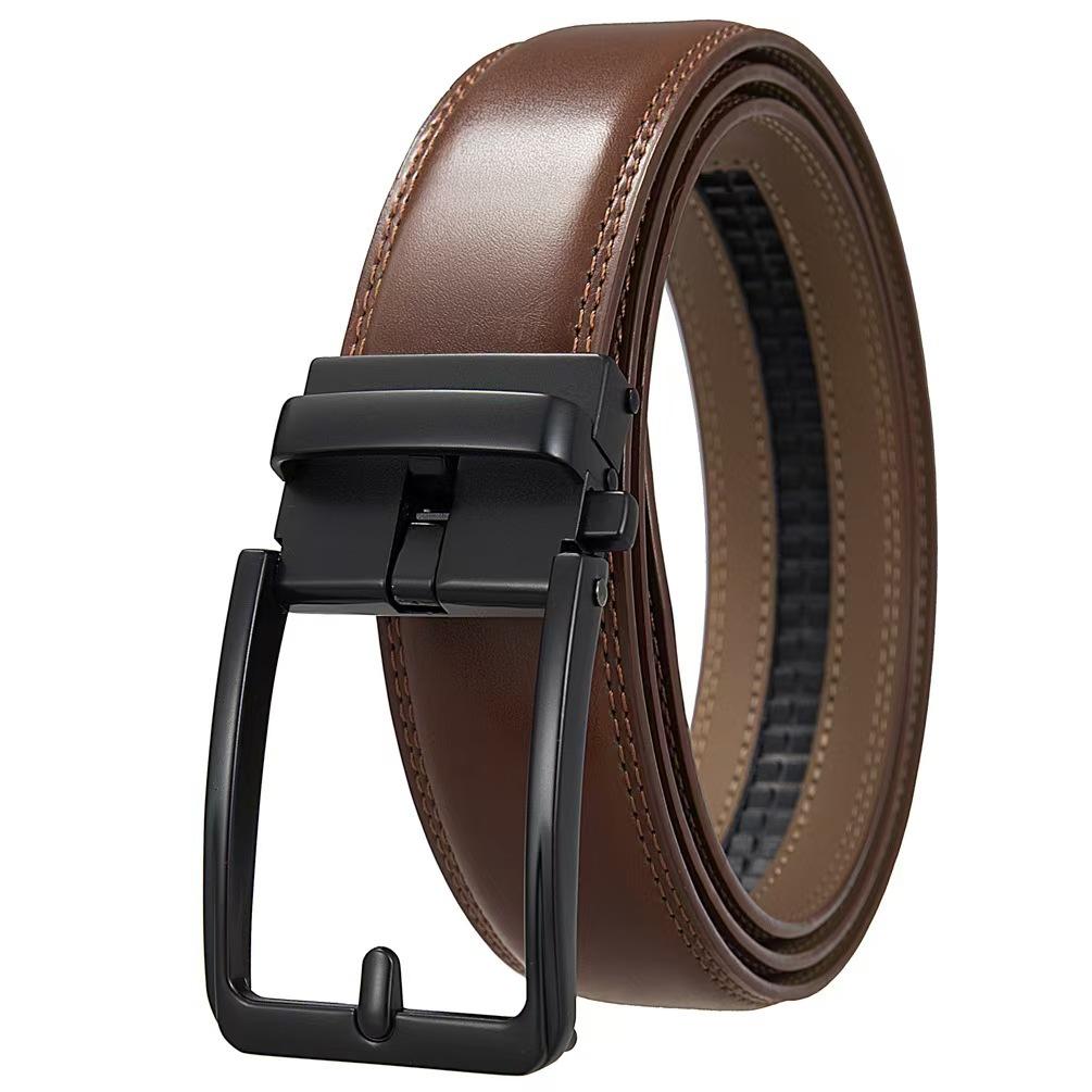 Business leather fashion casual men's cowhide belt automatic buckle belt, cowhide belt