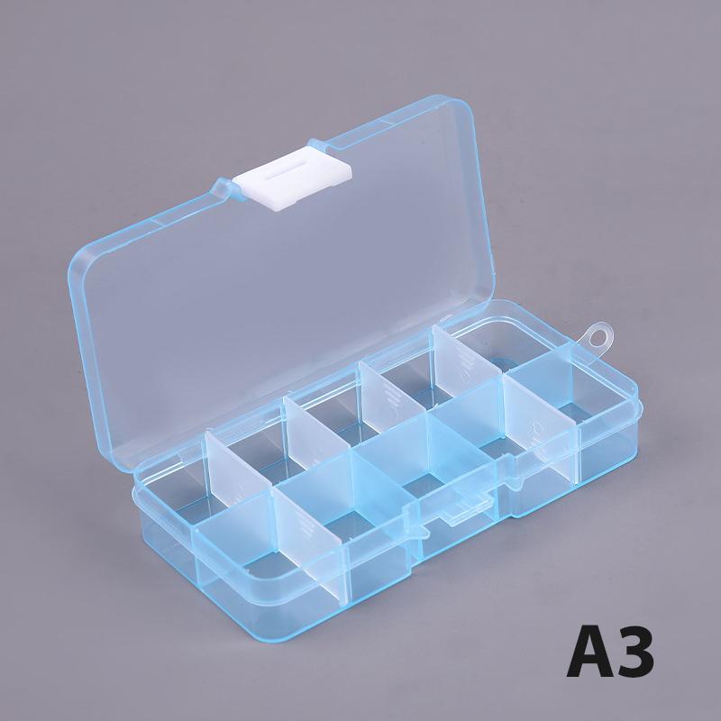 

10 Compartments Detachable Transparent Compartment Plastic Storage Box A3