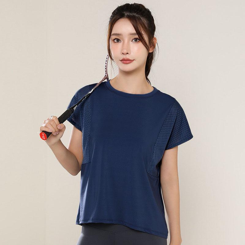 Women's Versatile Slimming Mesh Yoga T-Shirt: Loose, Casual, Short Sleeve Summer Fitness Top