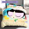 Powerpuff Girls Blossom Bubbles Buttercup Character Pattern Bedding Home Decoration Festival Gift (1 * duvet cover + 2 * pillowcase, without core)