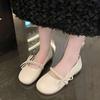 French Xiaoxiangfeng spring women's single shoes, shallow bows, and a pedal? Strive to match the skirt with a flat bottom, retro ladyshoes.