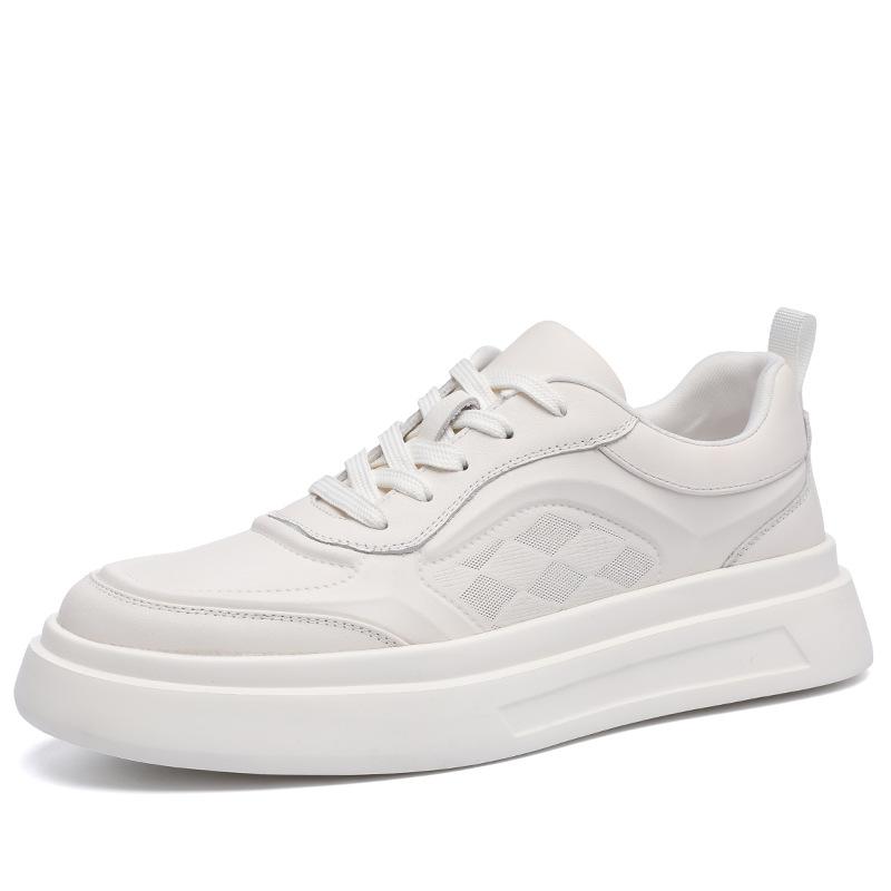 Men S Shoes 2025 Autumn Sports And Leisure Shoes Leather Thick Soled Men S Board Shoes Trendy Brand 38