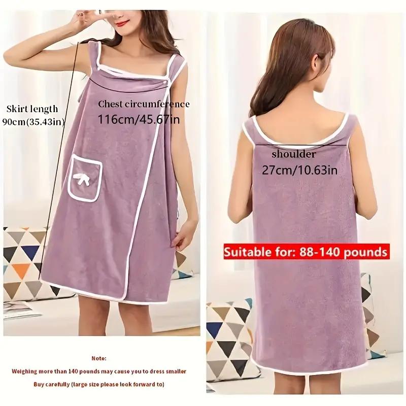 1pc Wearable Bath Towel Bowknot Coral Velvet Bath Skirt For Adults Water Absorption Quick Drying Bath Towel No Hair Loss Bath Su