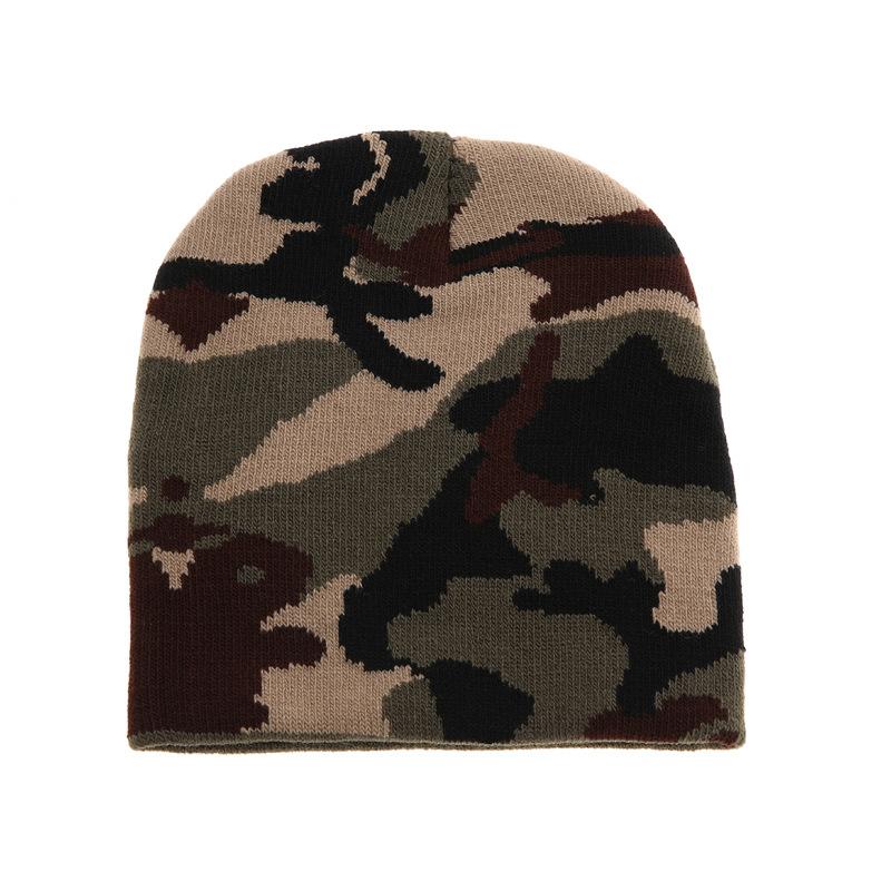 Children's Hats Autumn and Winter New Acrylic Knitted Hats Jacquard Camouflage Wool Hats Children and Boys Cold Hats 2025